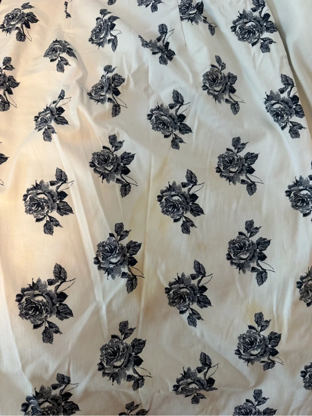 Strapless White Maxi Dress with Blue Floral Print - Picture 2 of 4
